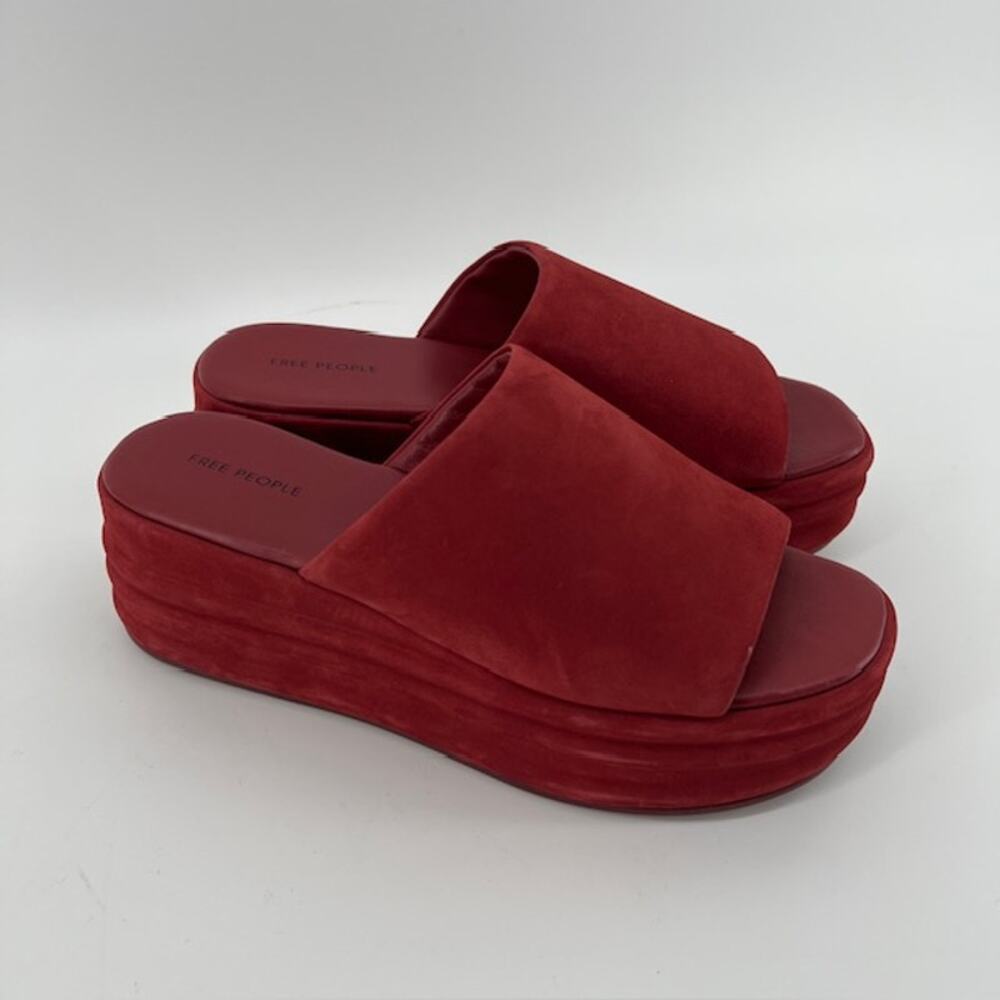 Free People Harbor Flatform Sandals Womens EU40/US9 Red Platform Boho Chunky